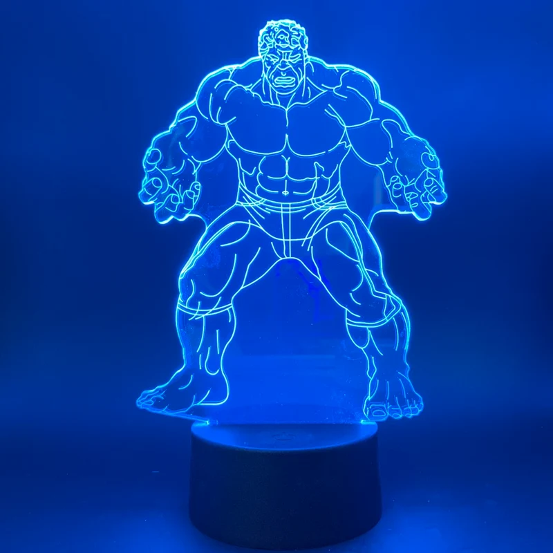 Hulk 3D LED Lampe, Nacht Licht Nachtlampe mit Farbwechsel