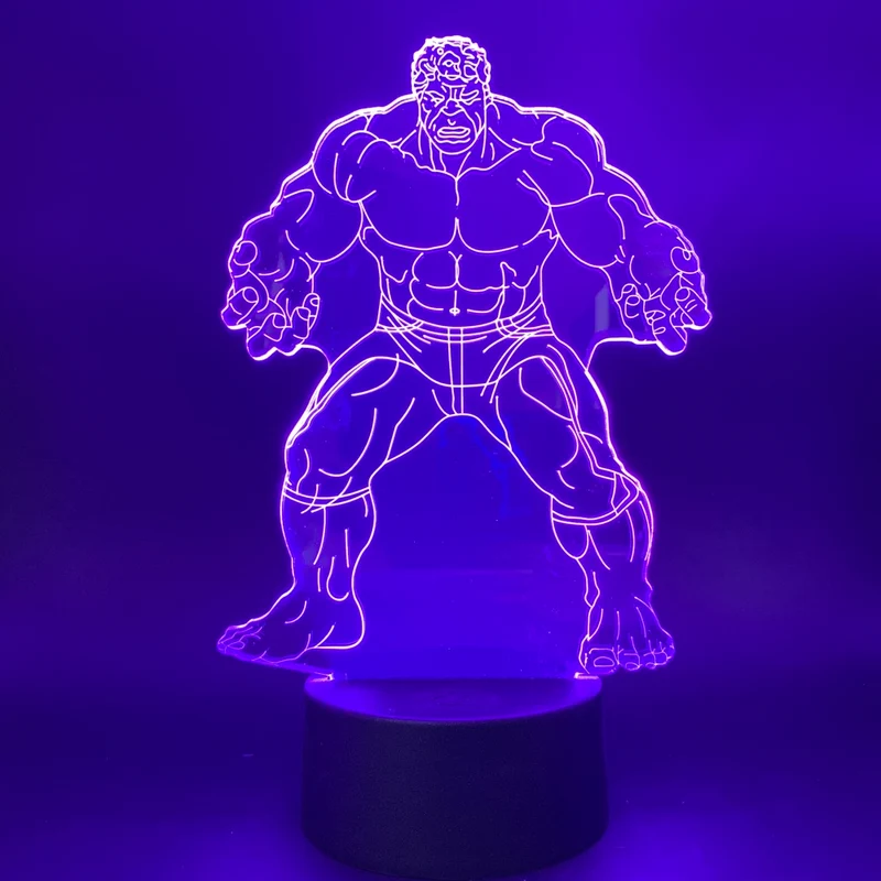 Hulk 3D LED Lampe, Nacht Licht Nachtlampe mit Farbwechsel