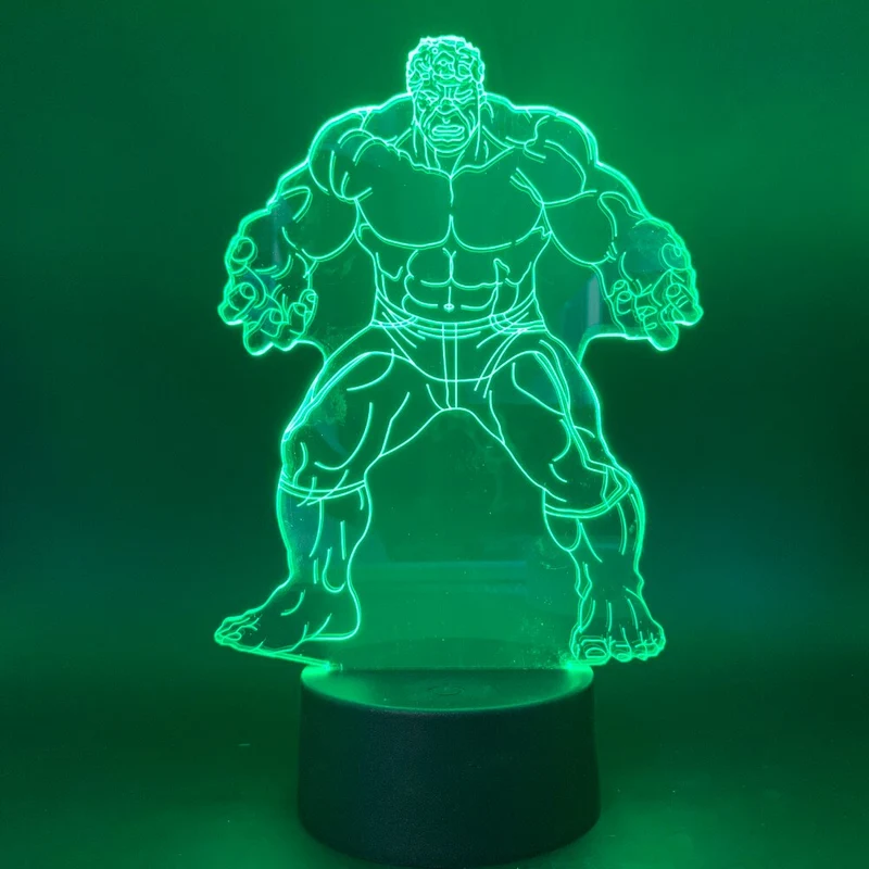 Hulk 3D LED Lampe, Nacht Licht Nachtlampe mit Farbwechsel