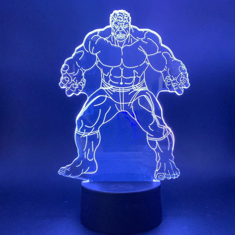 Hulk 3D LED Lampe, Nacht Licht Nachtlampe mit Farbwechsel