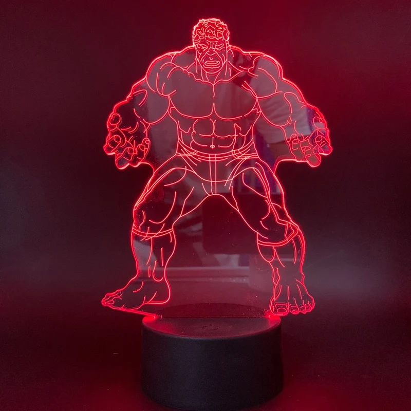 Hulk 3D LED Lampe, Nacht Licht Nachtlampe mit Farbwechsel