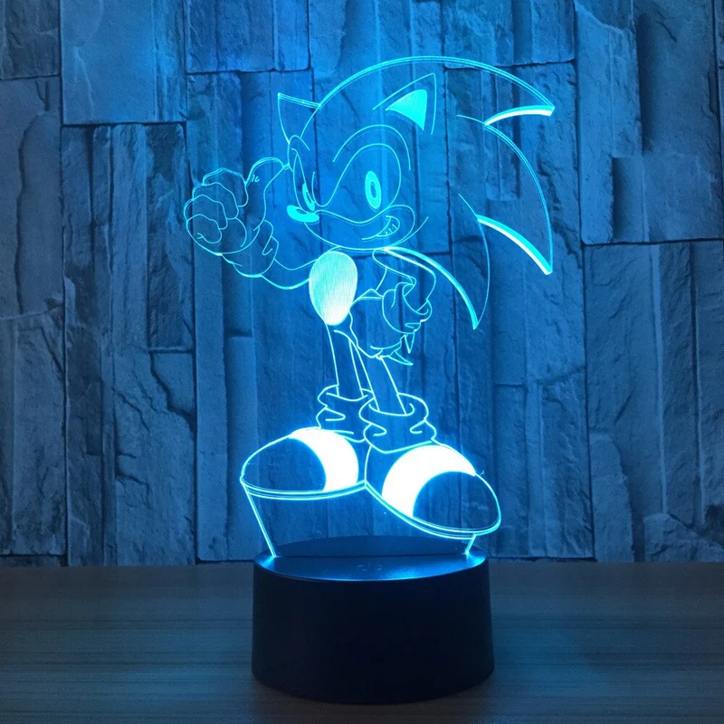 Sonic Nacht Lampe Licht mit Farbwechsel und 3D Effekt