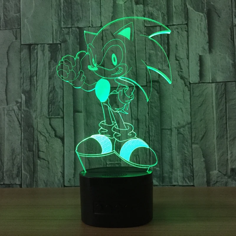 Sonic Nacht Lampe Licht mit Farbwechsel und 3D Effekt