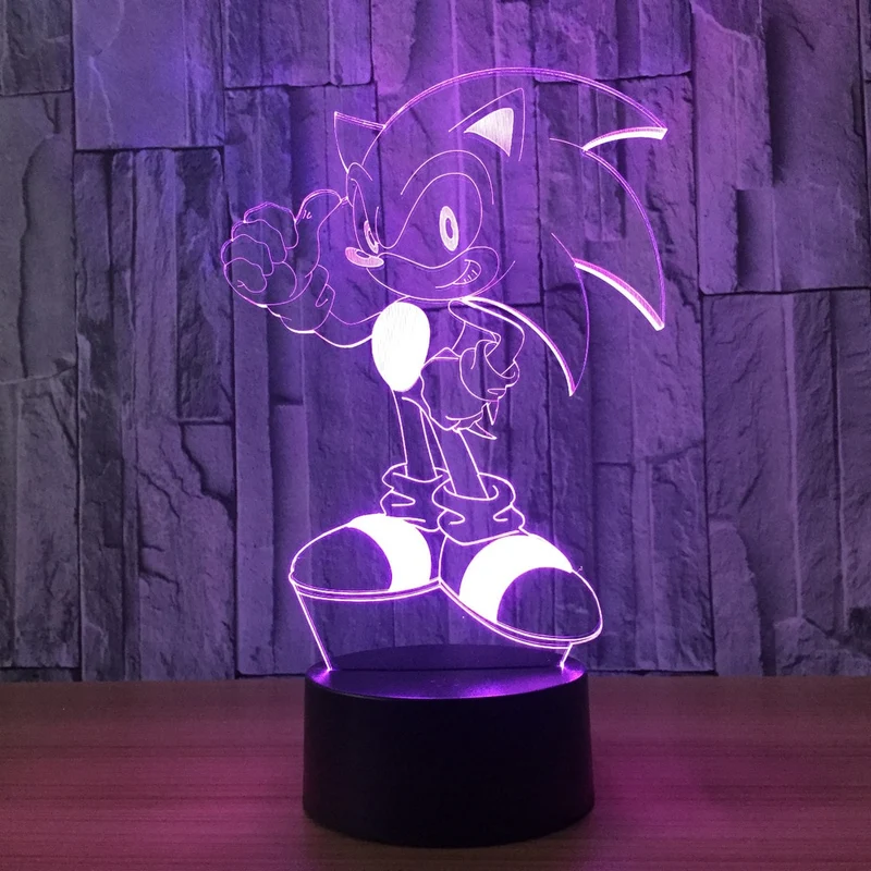 Sonic Nacht Lampe Licht mit Farbwechsel und 3D Effekt