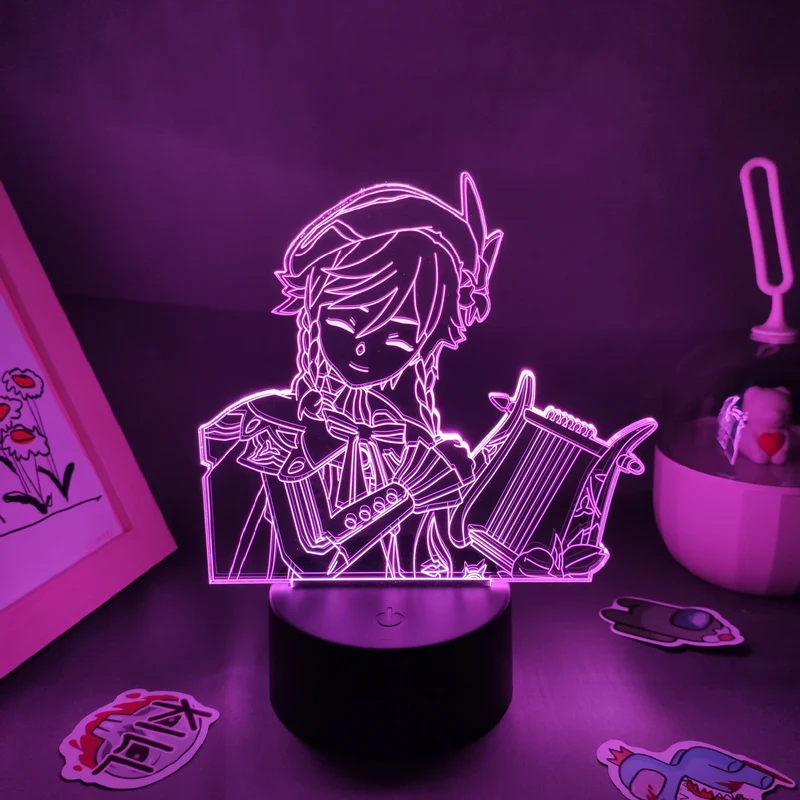 Genshin Impact Nacht Lichter Deko Lampen mit 3D Effekt - viele Motive