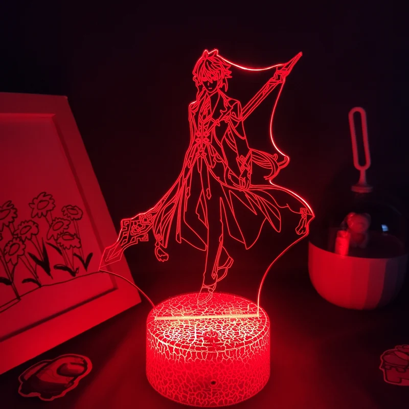 Genshin Impact Nacht Lichter Deko Lampen mit 3D Effekt - viele Motive