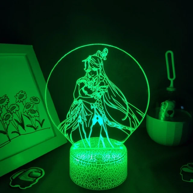 Genshin Impact Nacht Lichter Deko Lampen mit 3D Effekt - viele Motive