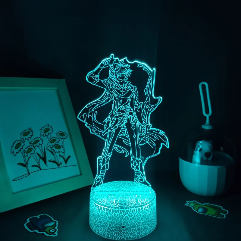 Genshin Impact Nacht Lichter Deko Lampen mit 3D Effekt - viele Motive