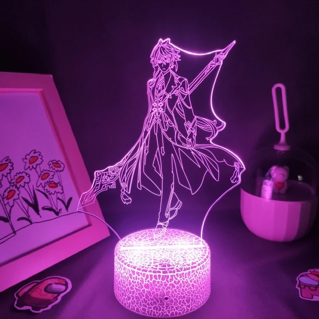 Genshin Impact Nacht Lichter Deko Lampen mit 3D Effekt - viele Motive