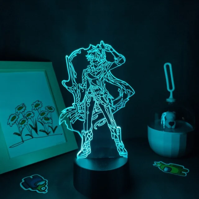 Genshin Impact Nacht Lichter Deko Lampen mit 3D Effekt - viele Motive