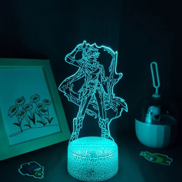 Genshin Impact Nacht Lichter Deko Lampen mit 3D Effekt - viele Motive