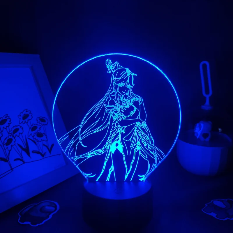 Genshin Impact Nacht Lichter Deko Lampen mit 3D Effekt - viele Motive