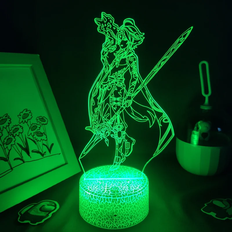 Genshin Impact Nacht Lichter Deko Lampen mit 3D Effekt - viele Motive