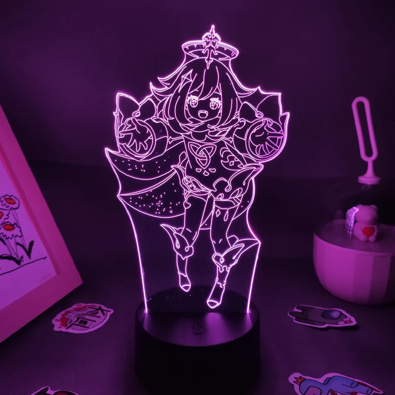 Genshin Impact Nacht Lichter Deko Lampen mit 3D Effekt - viele Motive