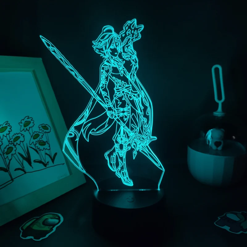 Genshin Impact Nacht Lichter Deko Lampen mit 3D Effekt - viele Motive