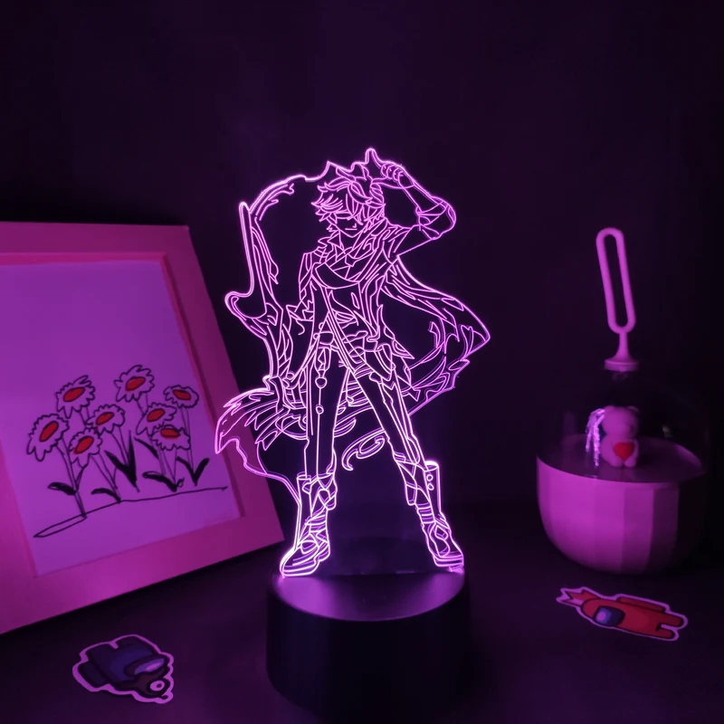Genshin Impact Nacht Lichter Deko Lampen mit 3D Effekt - viele Motive