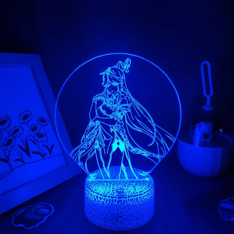 Genshin Impact Nacht Lichter Deko Lampen mit 3D Effekt - viele Motive