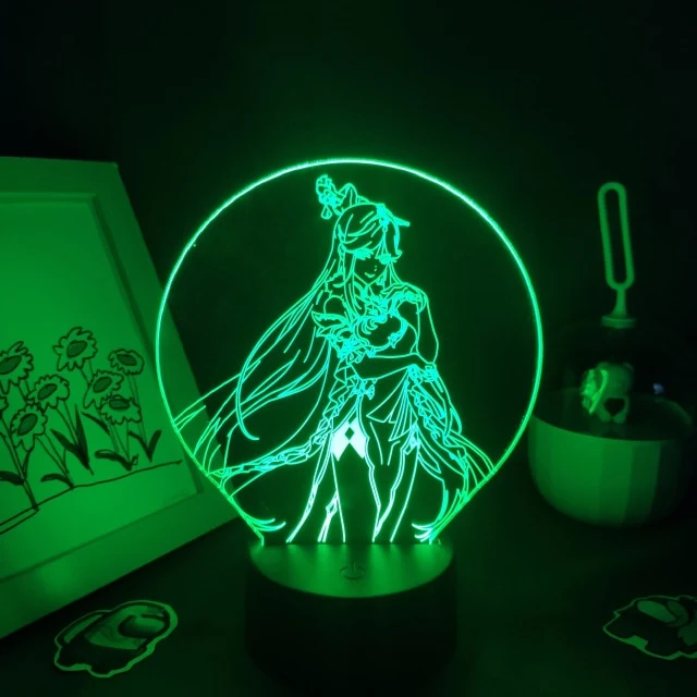 Genshin Impact Nacht Lichter Deko Lampen mit 3D Effekt - viele Motive