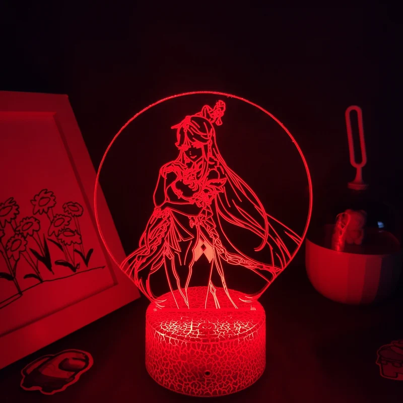 Genshin Impact Nacht Lichter Deko Lampen mit 3D Effekt - viele Motive