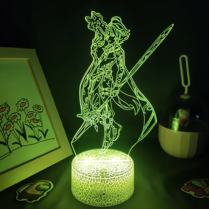 Genshin Impact Nacht Lichter Deko Lampen mit 3D Effekt - viele Motive
