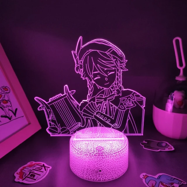 Genshin Impact Nacht Lichter Deko Lampen mit 3D Effekt - viele Motive