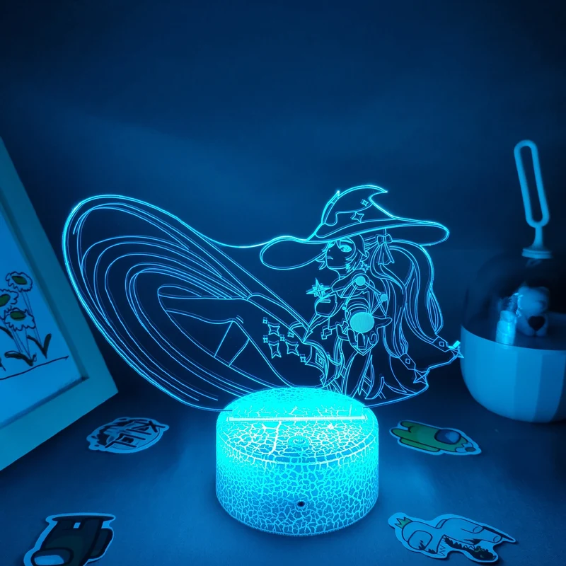 Genshin Impact Nacht Lichter Deko Lampen mit 3D Effekt - viele Motive