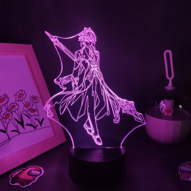 Genshin Impact Nacht Lichter Deko Lampen mit 3D Effekt - viele Motive