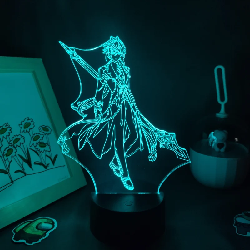 Genshin Impact Nacht Lichter Deko Lampen mit 3D Effekt - viele Motive