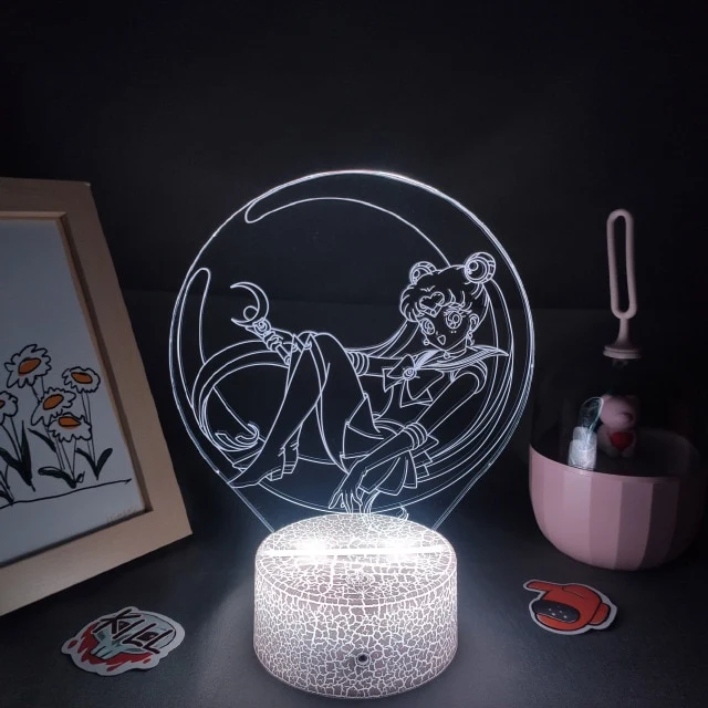 Sailor Moon 3D LED Lampe Nacht Licht mit Farbwechsel Effekt