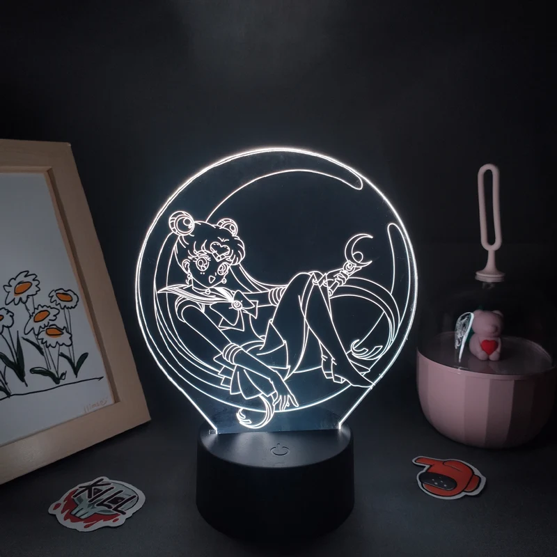 Sailor Moon 3D LED Lampe Nacht Licht mit Farbwechsel Effekt