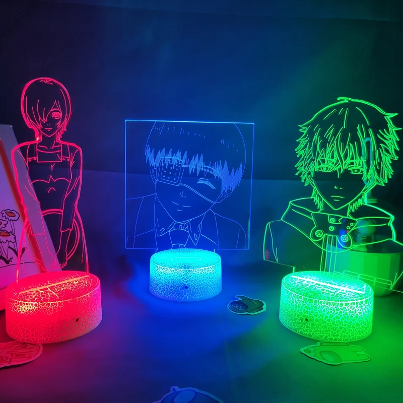Tokyo Ghoul Kaneki Ken 3D LED Lampe mit wechselnden Farben
