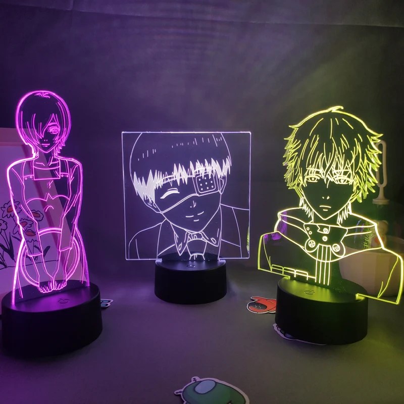 Tokyo Ghoul Kaneki Ken 3D LED Lampe mit wechselnden Farben