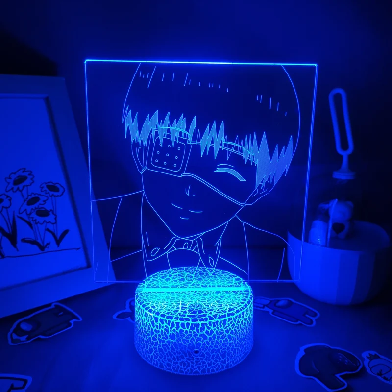 Tokyo Ghoul Kaneki Ken 3D LED Lampe mit wechselnden Farben