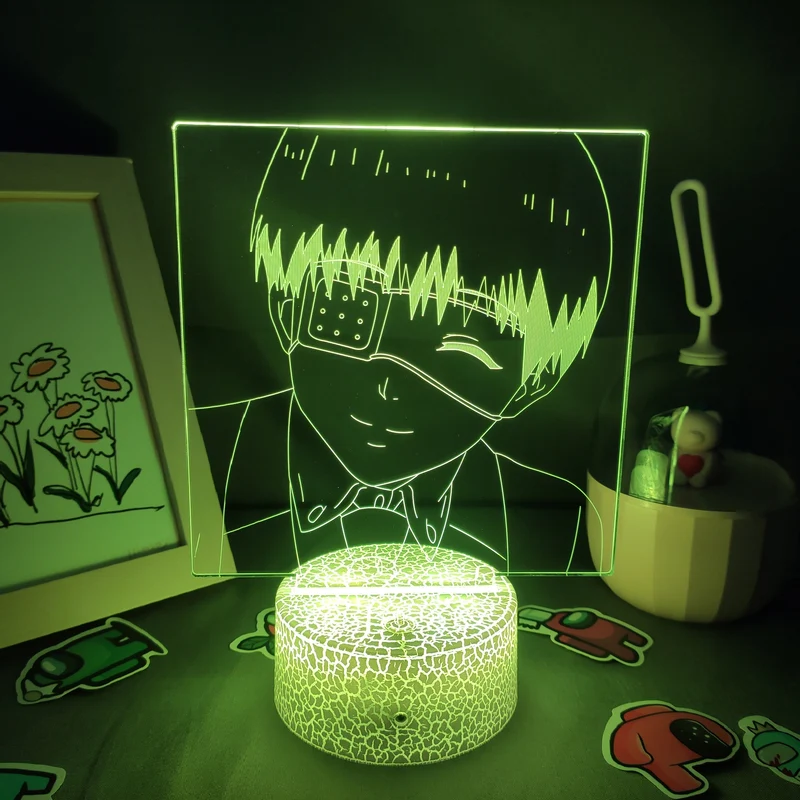 Tokyo Ghoul Kaneki Ken 3D LED Lampe mit wechselnden Farben