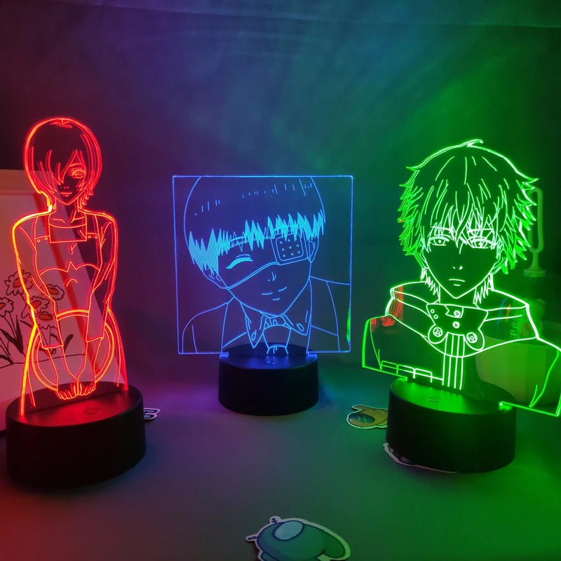Tokyo Ghoul Kaneki Ken 3D LED Lampe mit wechselnden Farben