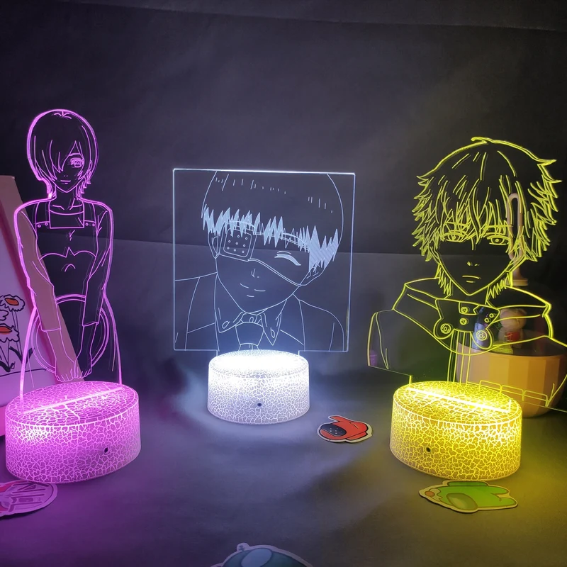 Tokyo Ghoul Kaneki Ken 3D LED Lampe mit wechselnden Farben