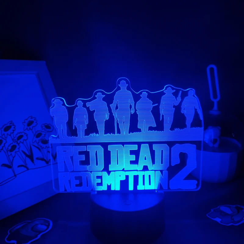 Red Dead Redemption 2 Logo Lampe Nachtlicht Deko Licht