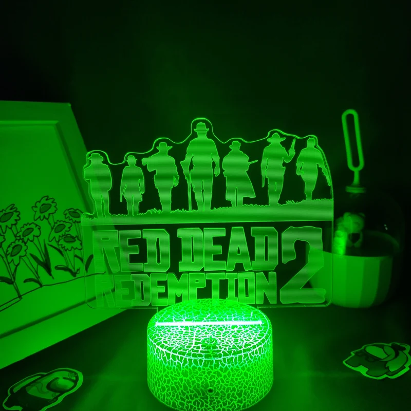 Red Dead Redemption 2 Logo Lampe Nachtlicht Deko Licht