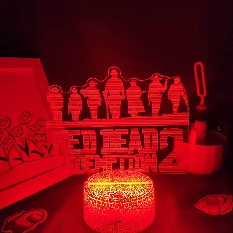 Red Dead Redemption 2 Logo Lampe Nachtlicht Deko Licht