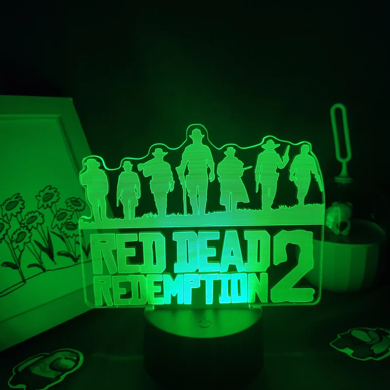 Red Dead Redemption 2 Logo Lampe Nachtlicht Deko Licht