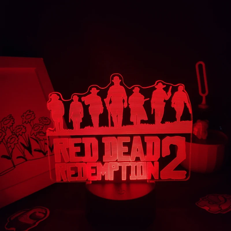 Red Dead Redemption 2 Logo Lampe Nachtlicht Deko Licht