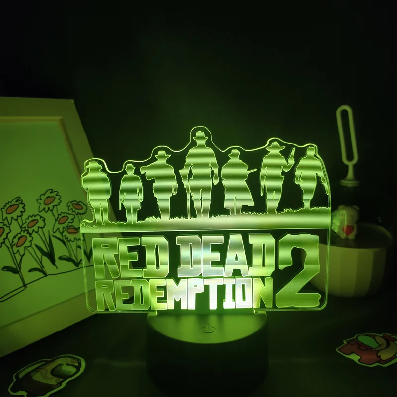 Red Dead Redemption 2 Logo Lampe Nachtlicht Deko Licht