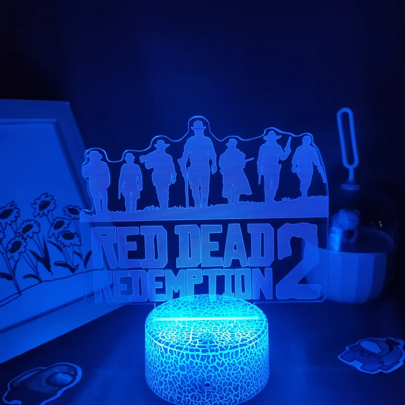 Red Dead Redemption 2 Logo Lampe Nachtlicht Deko Licht