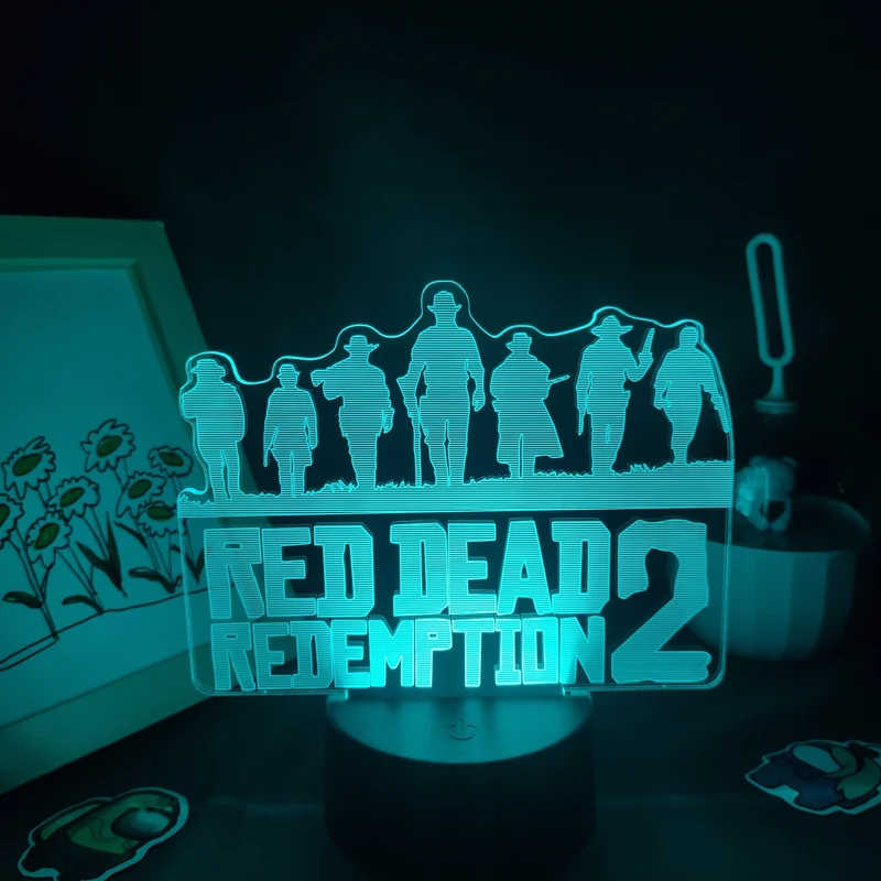 Red Dead Redemption 2 Logo Lampe Nachtlicht Deko Licht