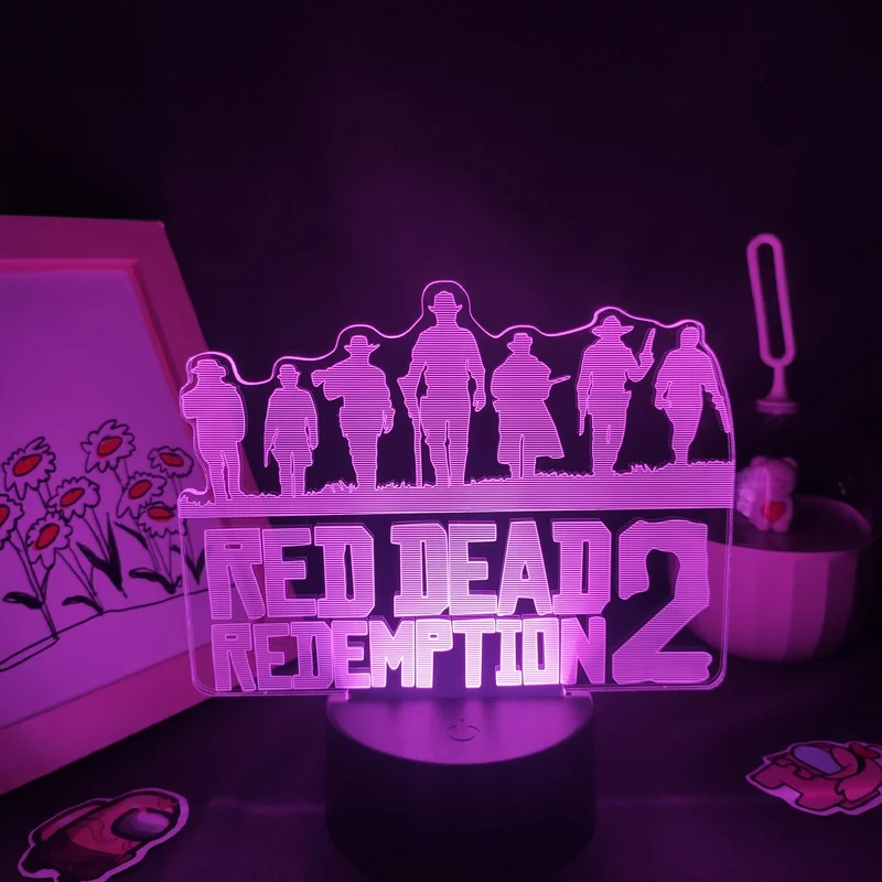 Red Dead Redemption 2 Logo Lampe Nachtlicht Deko Licht