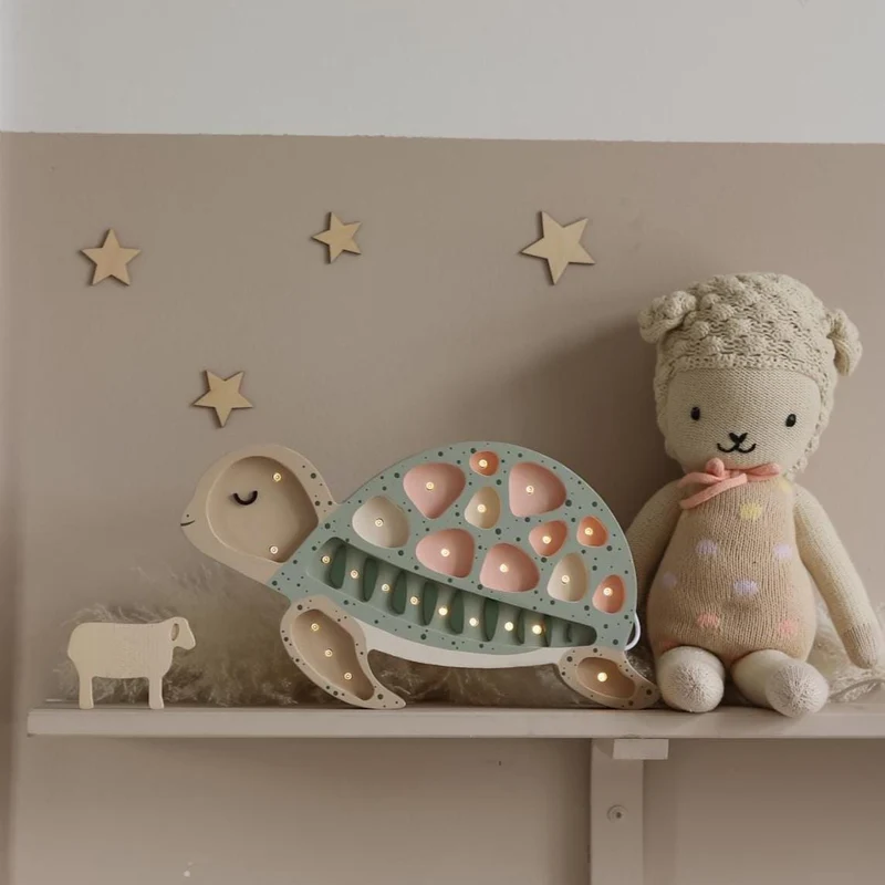 Little Lights Turtle Night Light | Seafoam Pink