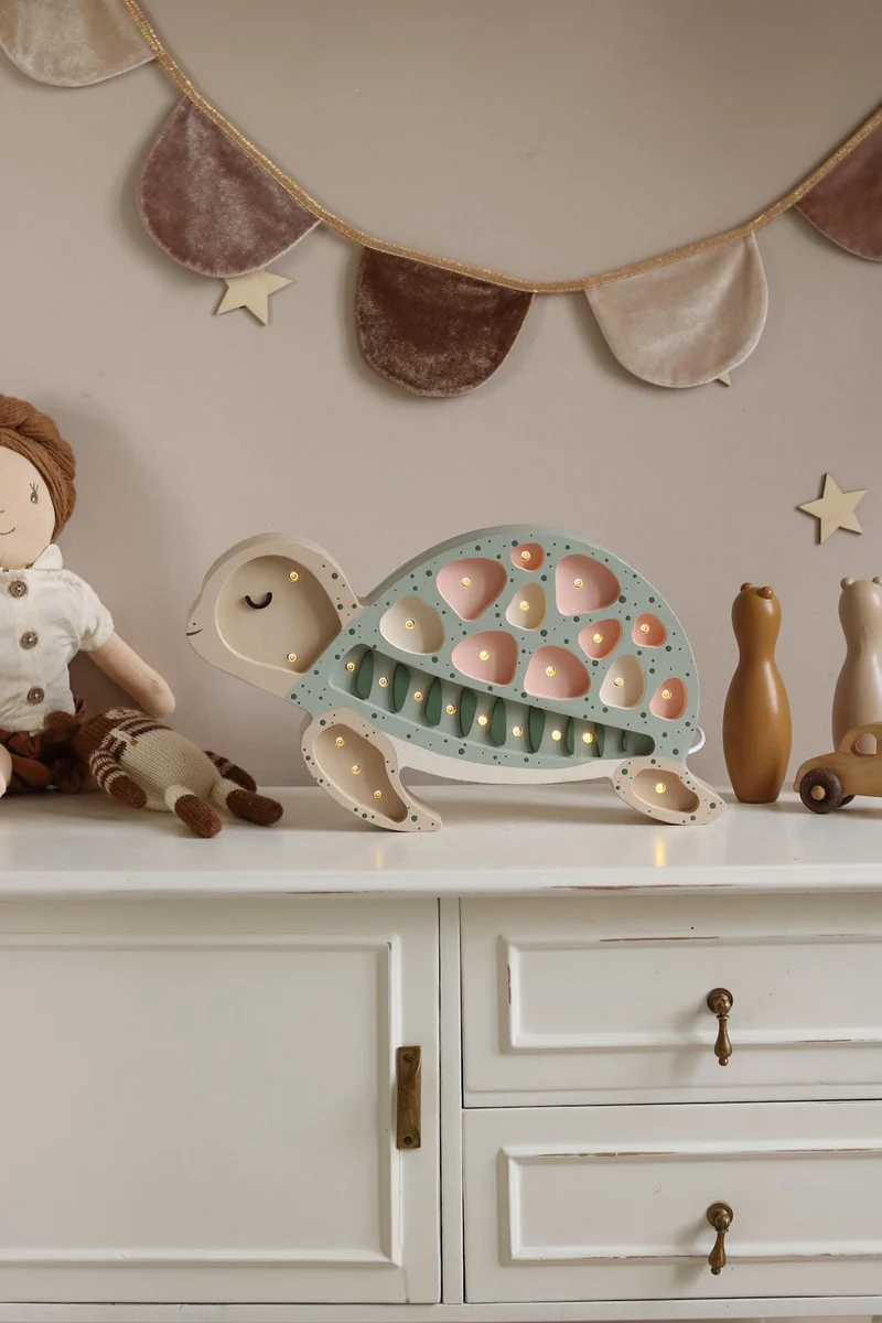 Little Lights Turtle Night Light | Seafoam Pink