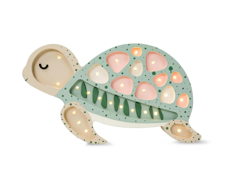 Little Lights Turtle Night Light | Seafoam Pink