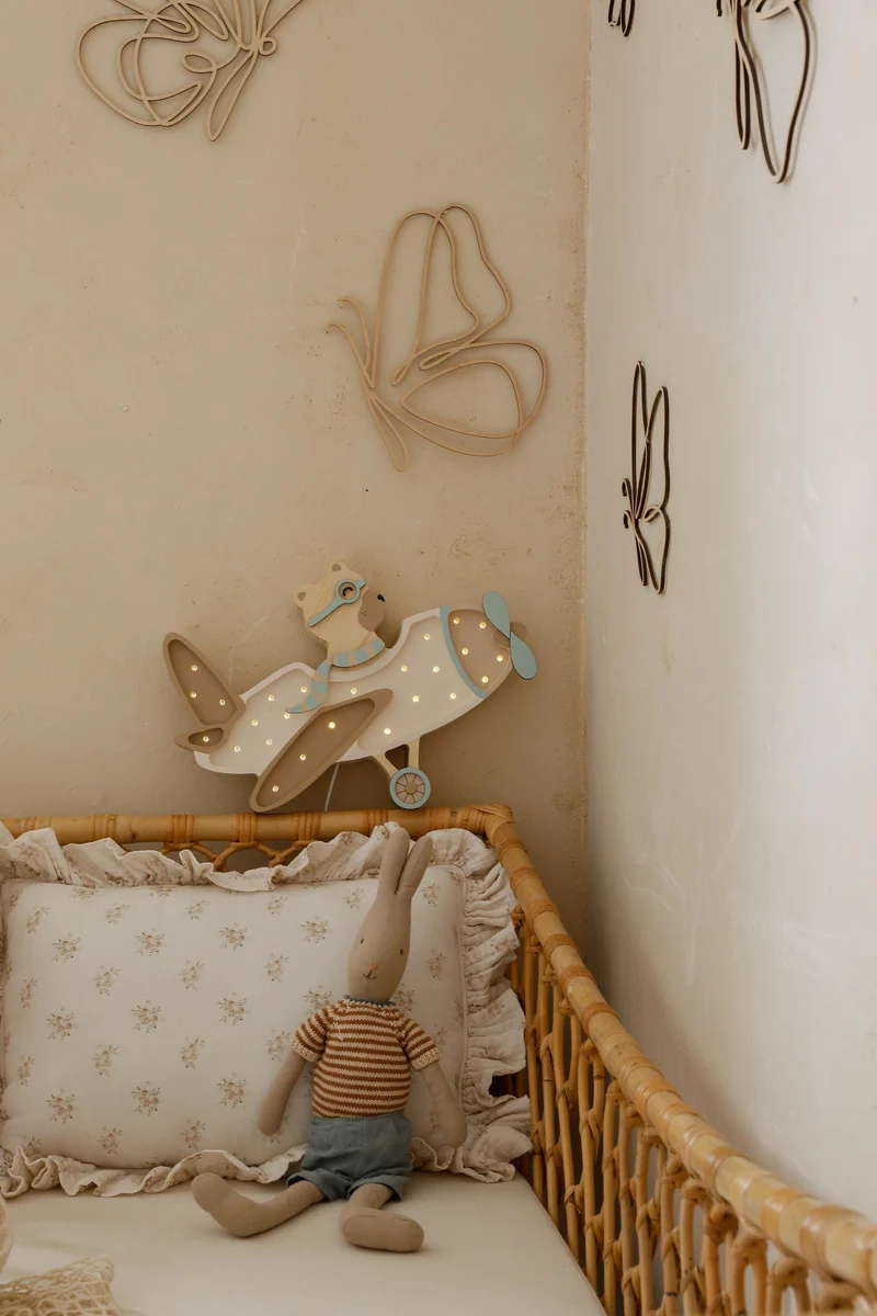 Little Lights Airplane Night Light with Teddy Pilot | Vanilla Sky
