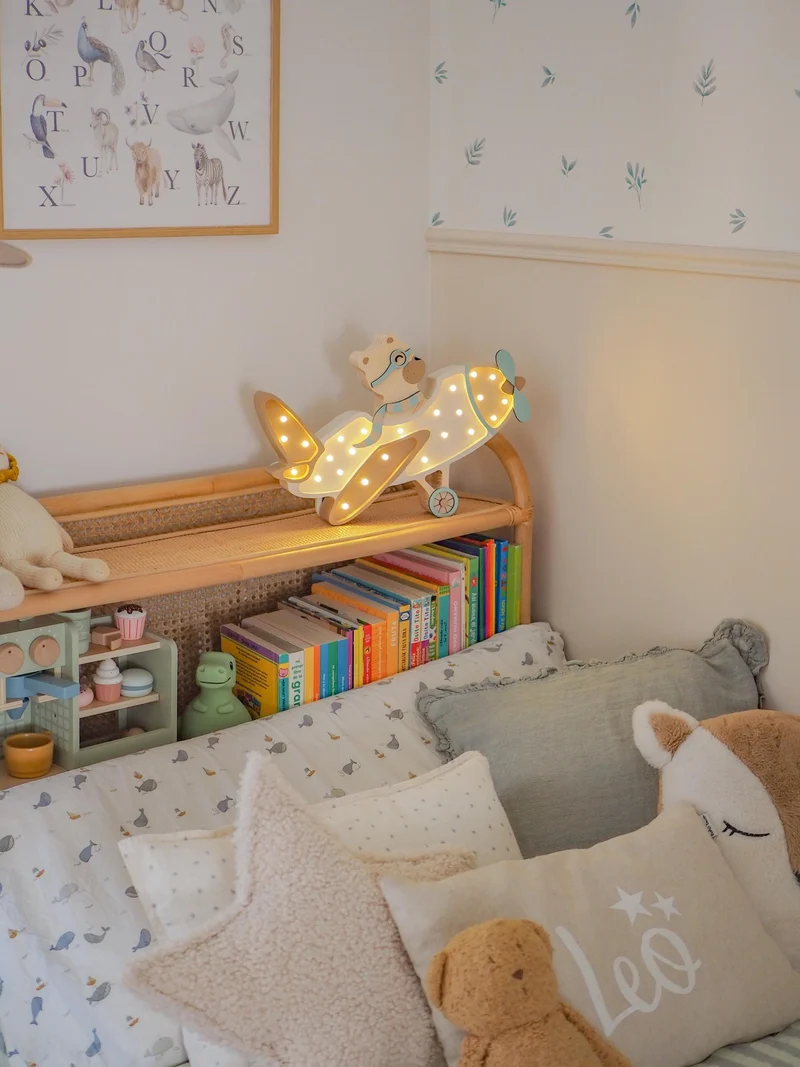 Little Lights Airplane Night Light with Teddy Pilot | Vanilla Sky